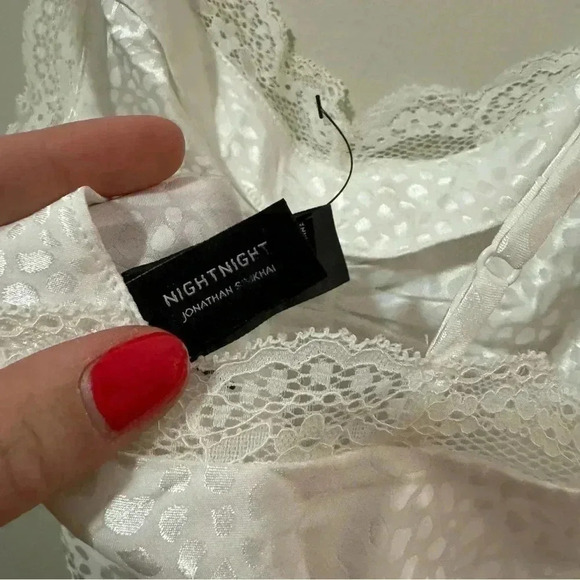 JONATHAN SIMKHAI NIGHT NIGHT Lace Trim Embellishment Nightgown/Slip S - Picture 9 of 11